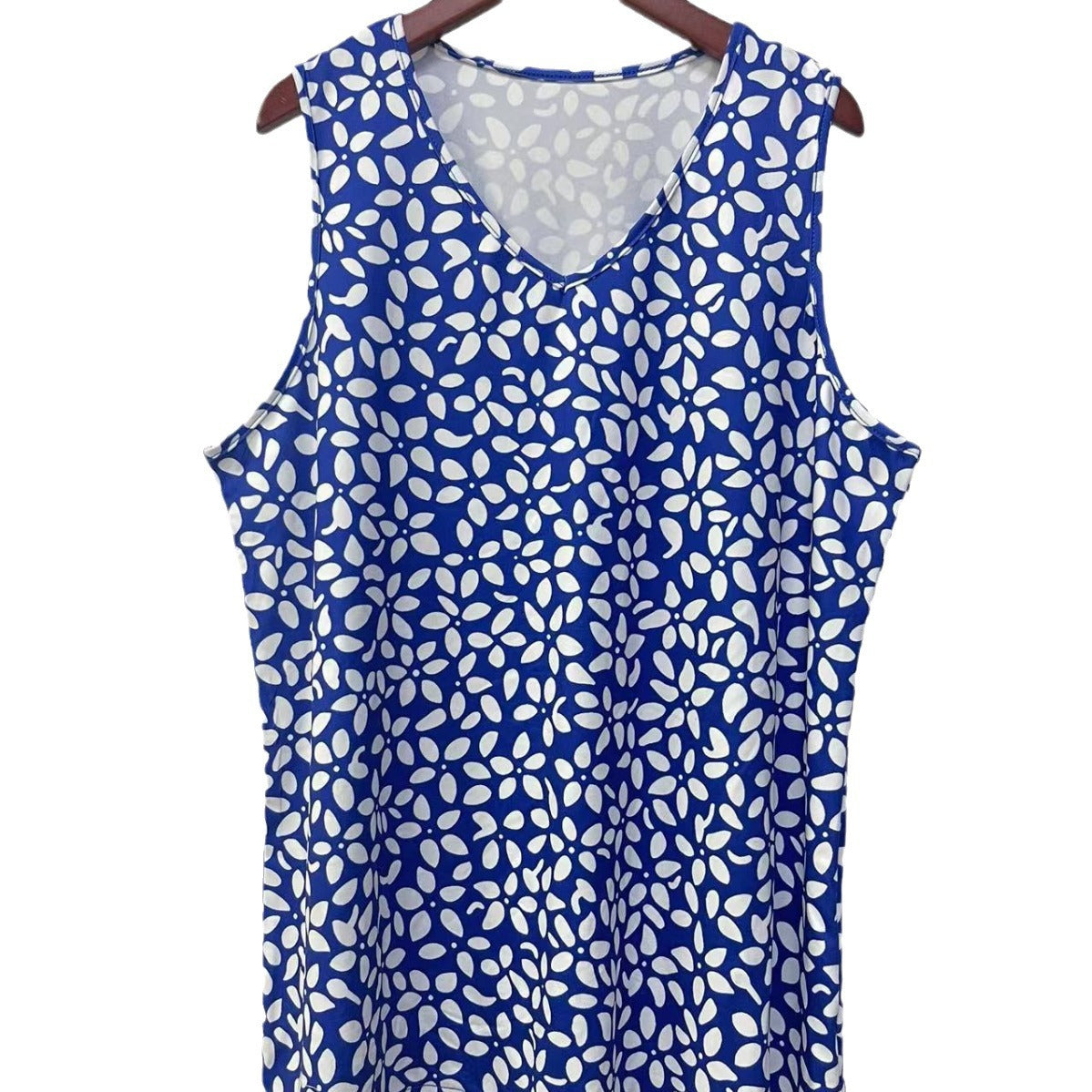 Damen ärmelloses V-Top mit floralem Print und seitlichen Eingrifftaschen Stalluxe