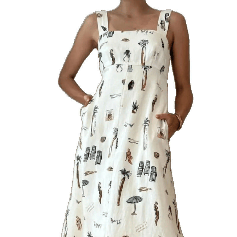Damen Maxikleid mit einzigartigem Sommerdruck und praktischen Taschen Stalluxe
