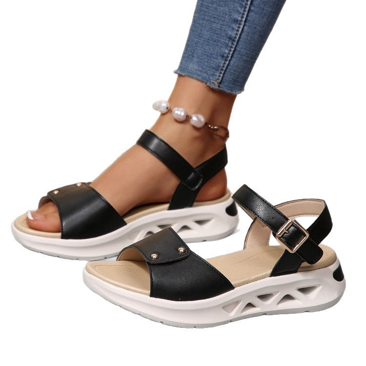 Damen Trendige Komfort-Sandalen mit verstellbarem Riemen Stalluxe