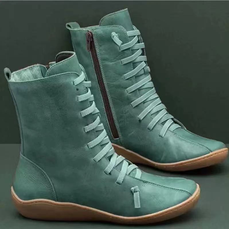 Damen elegante Schnürstiefel mit praktischem Reißverschluss Stalluxe