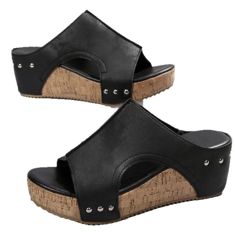 Damen Wedge-Sandalen mit bequemem Korkfußbett und modischem Riemendesign Stalluxe