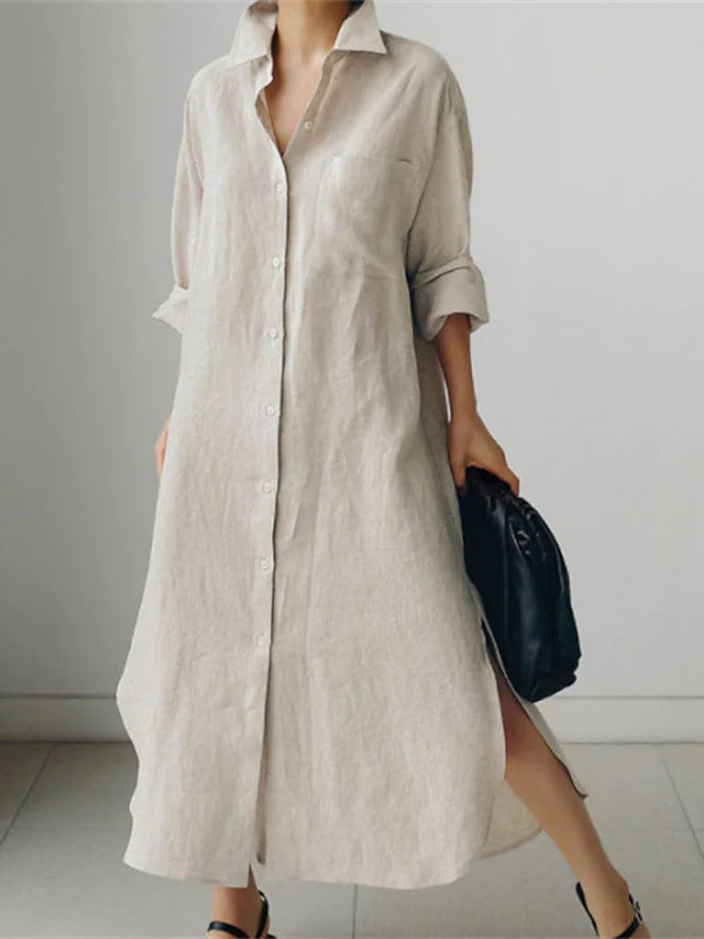 Damen Langarmhemdkleid Stalluxe
