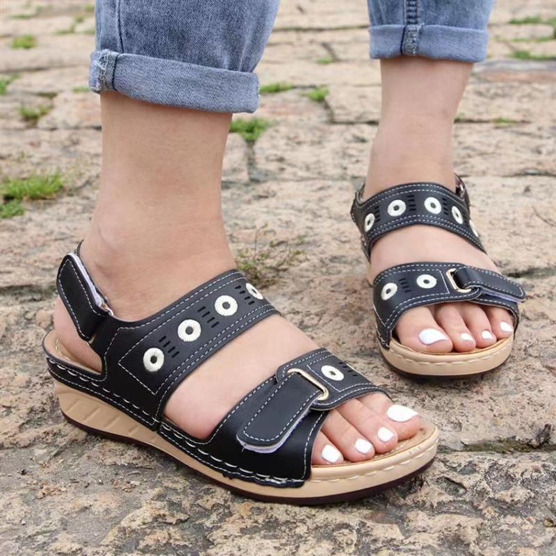 Damen Komfortable Wedgesandalen mit verstellbaren Riemen und Atmungsaktivität Stalluxe