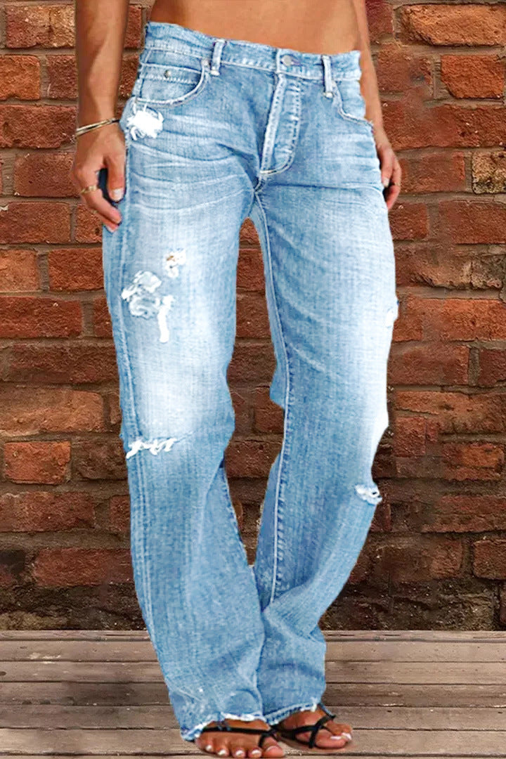 Damen lockere Jeans im Used-Look Stalluxe