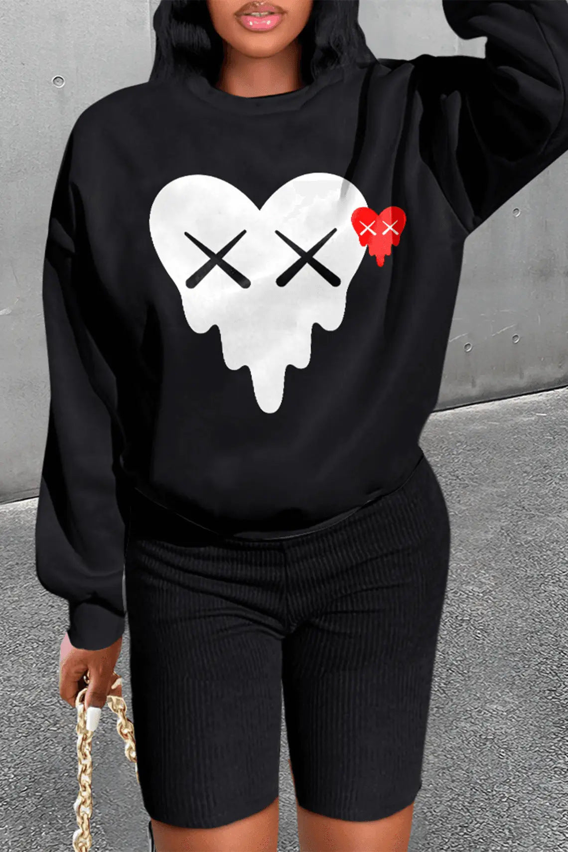Herren Sweatshirt mit kreativer Herz-Grafik Stalluxe