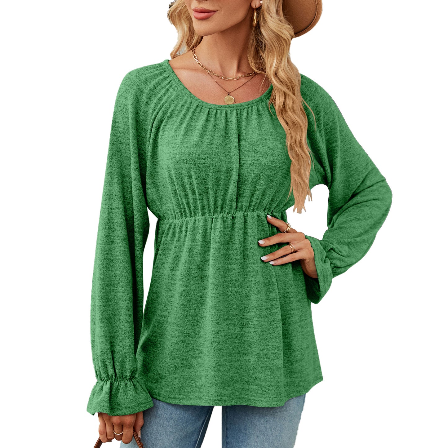 Damen lässiges Blusenshirt mit Raffung Stalluxe