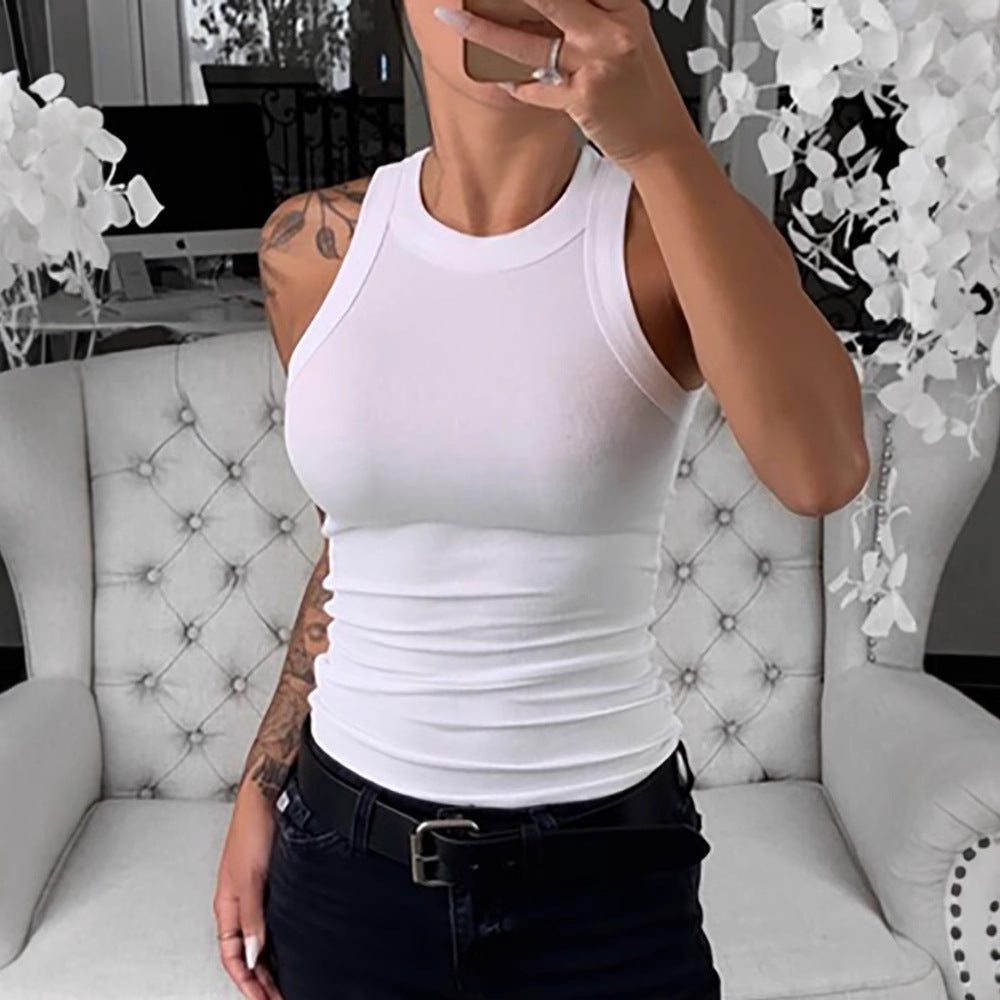 Damen ärmelloses Basic Top mit figurbetonendem Schnitt Stalluxe