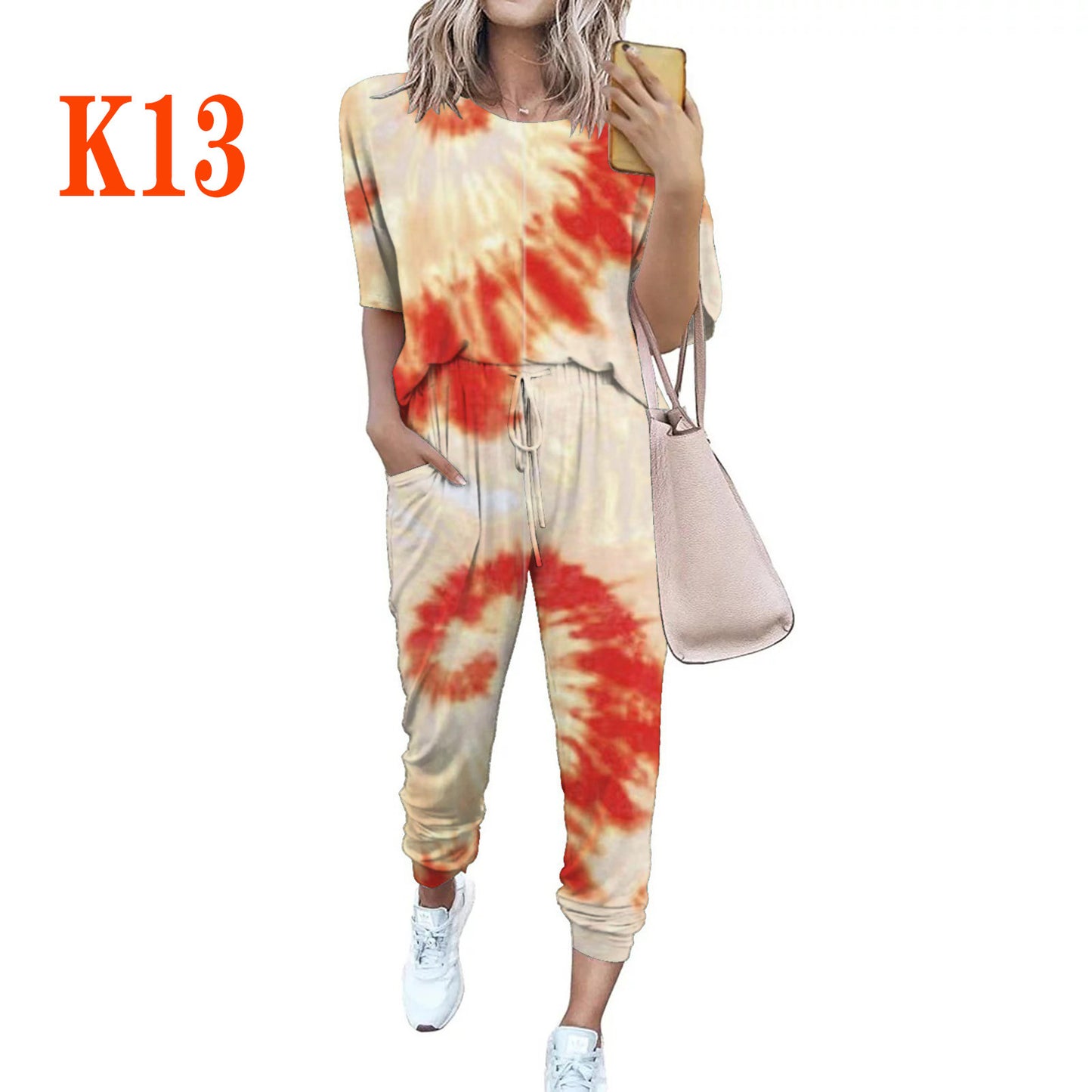 Damen Leichter Freizeit-Jumpsuit mit einem auffälligen Batik-Muster und praktischen Taschen Stalluxe