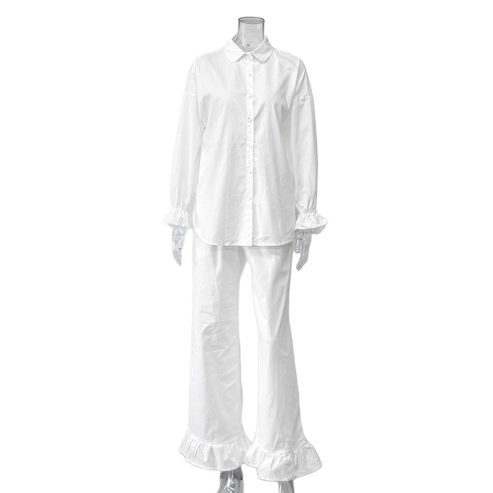 Damen lässiges Pyjama-Set aus atmungsaktiver Baumwolle Stalluxe