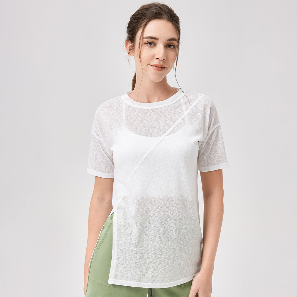 Damen Sportliches, luftiges Oberteil mit innovativem asymmetrischem Design Stalluxe