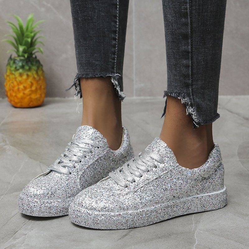 Damen Glitzernde Freizeit-Sneaker mit atmungsaktiver Sohle und rutschfestem Design Stalluxe