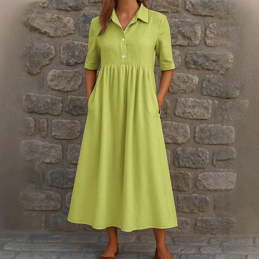 Damen Hemdkleid mit taillierter Silhouette und praktischen Taschen Stalluxe
