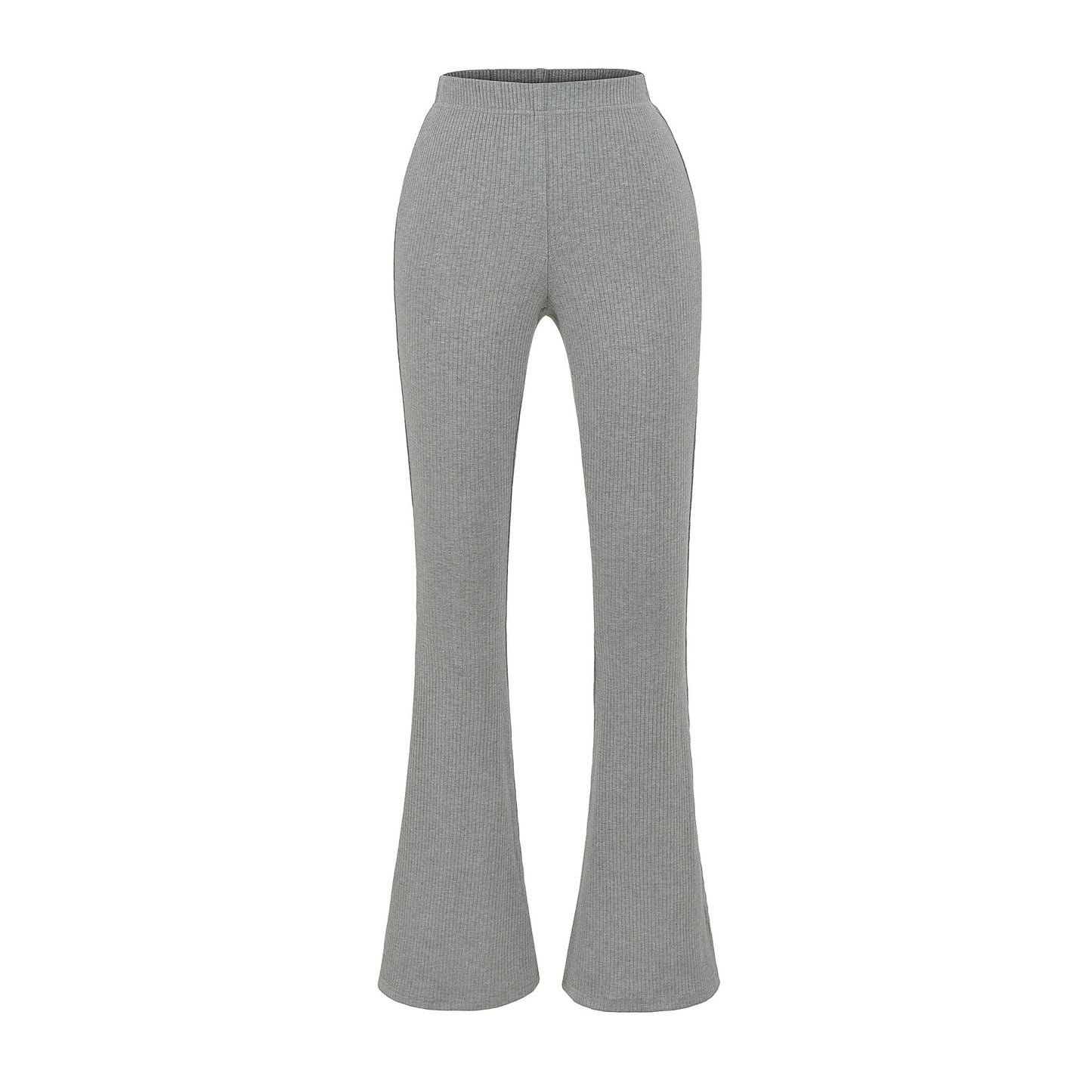 Damen elegante Flared-Hose mit hoch tailliertem Schnitt und feinem Rippdesign Stalluxe