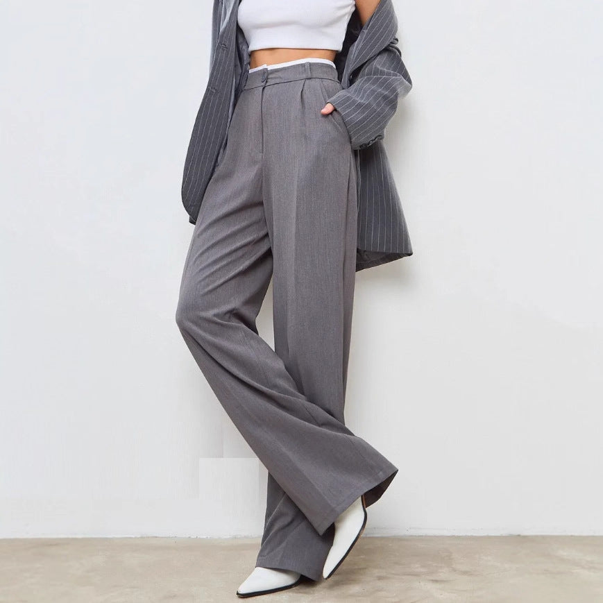 Damen elegante Pluderhose mit hohem Bund und ruhig fließendem Schnitt Stalluxe