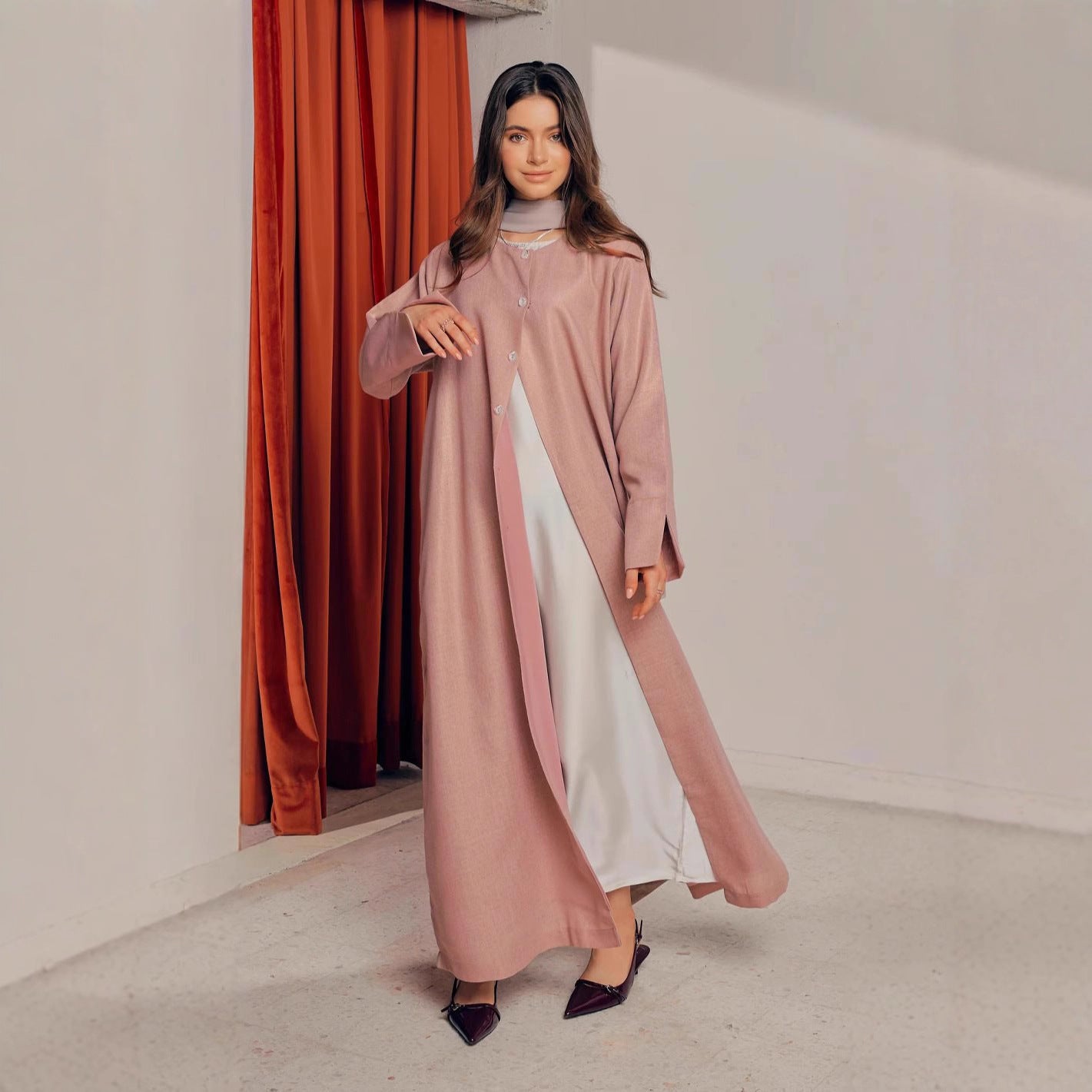 Damen stilvolles Langarmhemdkleid im Oversized-Schnitt Stalluxe