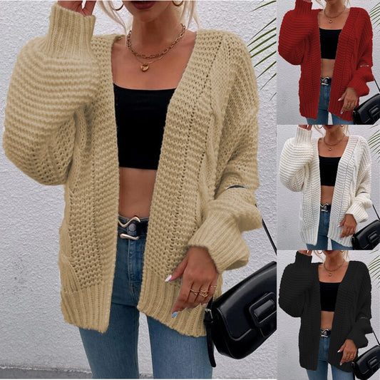 Damen Grobstrick-Cardigan mit tiefen Taschen und lässigem Schnitt Stalluxe