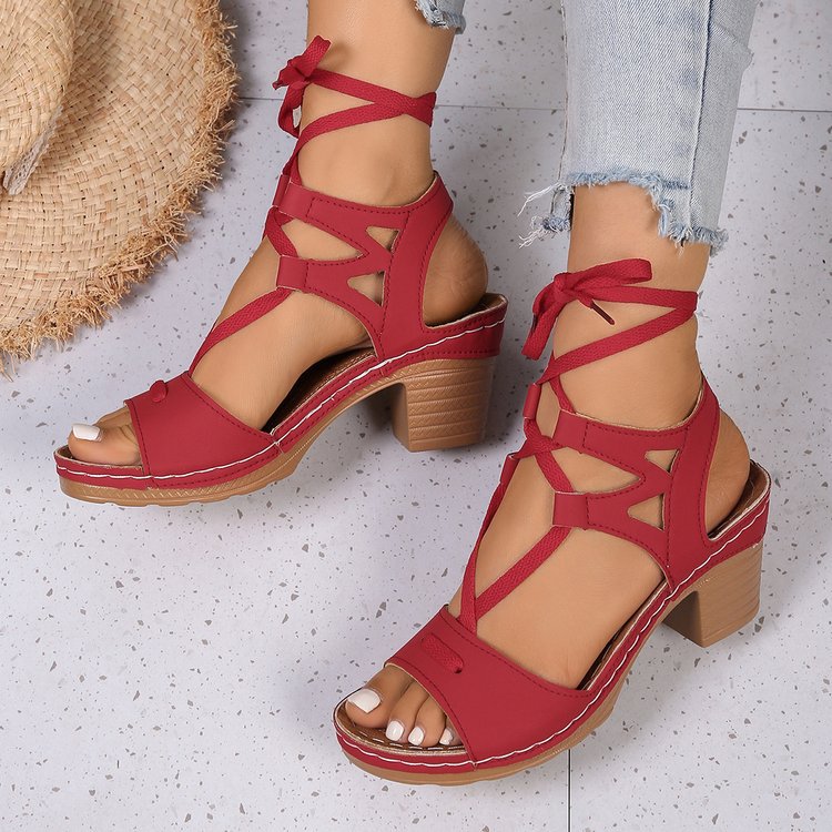 Damen elegante Plateau-Sandaletten mit verstellbarem Riemen und komfortablem Fußbett Stalluxe