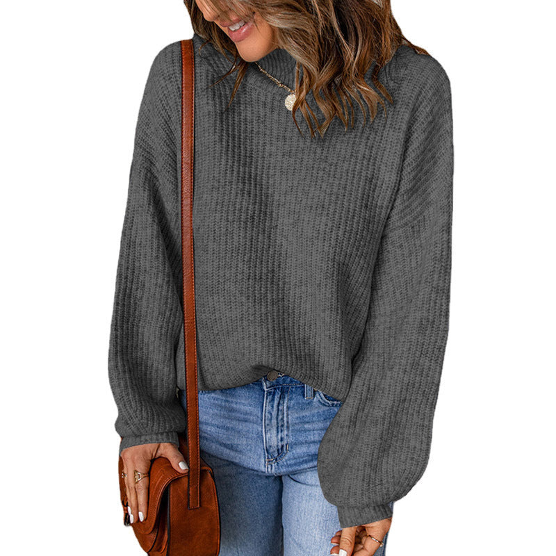 Damen Übergroßer Pullover mit strukturiertem Muster und hochgeschlossenen Ausschnitt Stalluxe