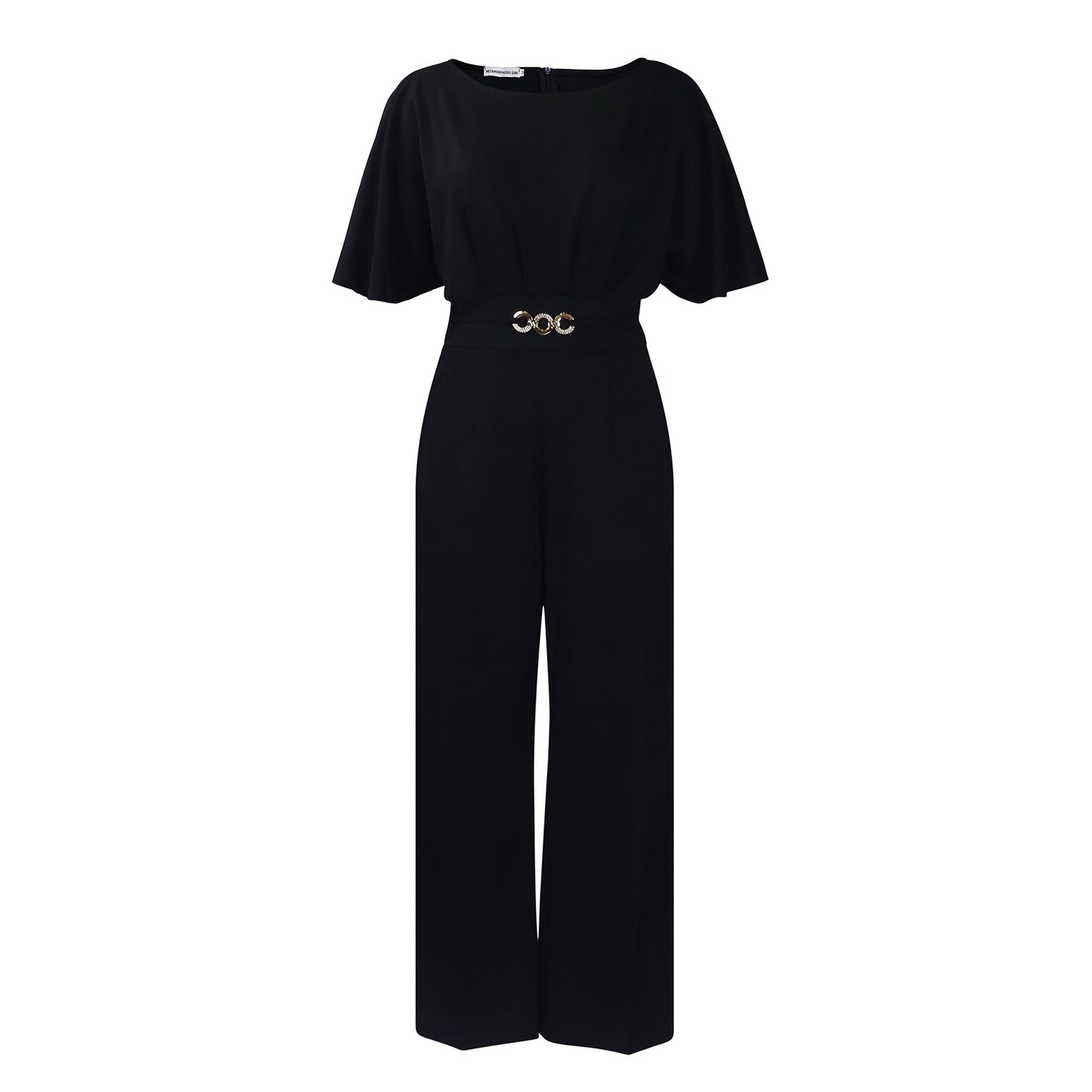 Damen Eleganter Jumpsuit mit weitem Bein und dekorativem Gürtel Stalluxe