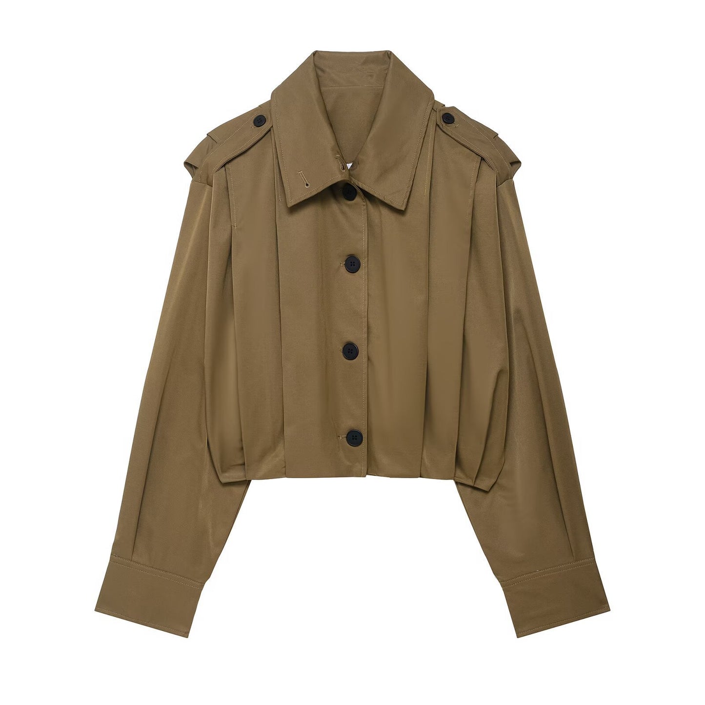 Damen cropped Blusenjacke mit elegantem Schnitt und Knopfdetails Stalluxe