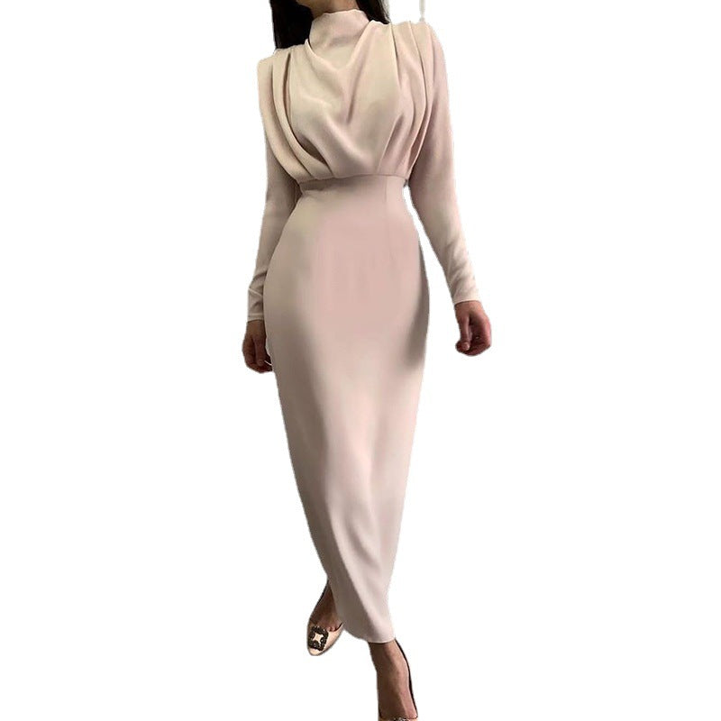 Damen Elegantes Wickelkleid mit Raffungen und langem Schnitt Stalluxe