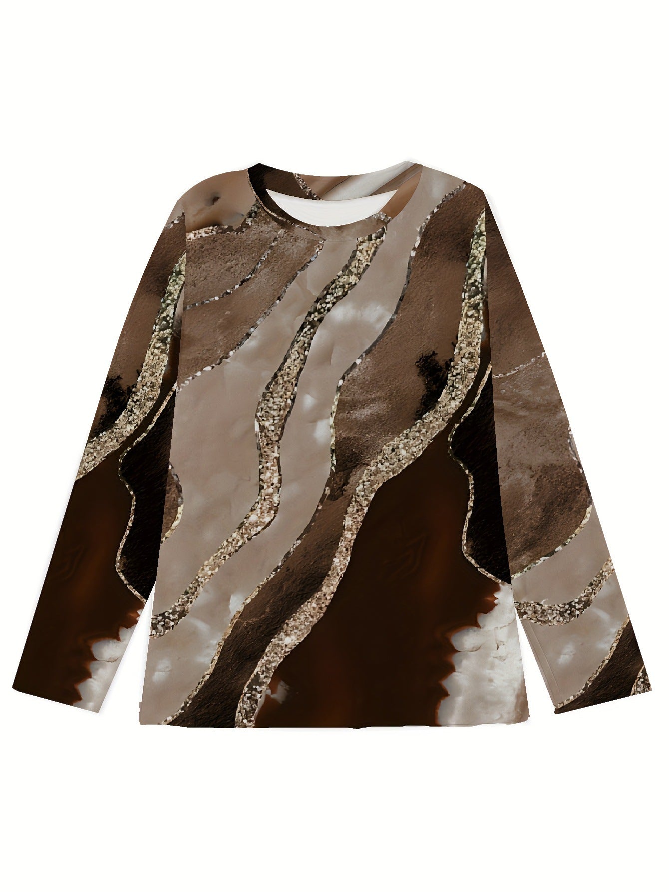 Damen Langarmshirt mit modernem Wellenmuster Stalluxe