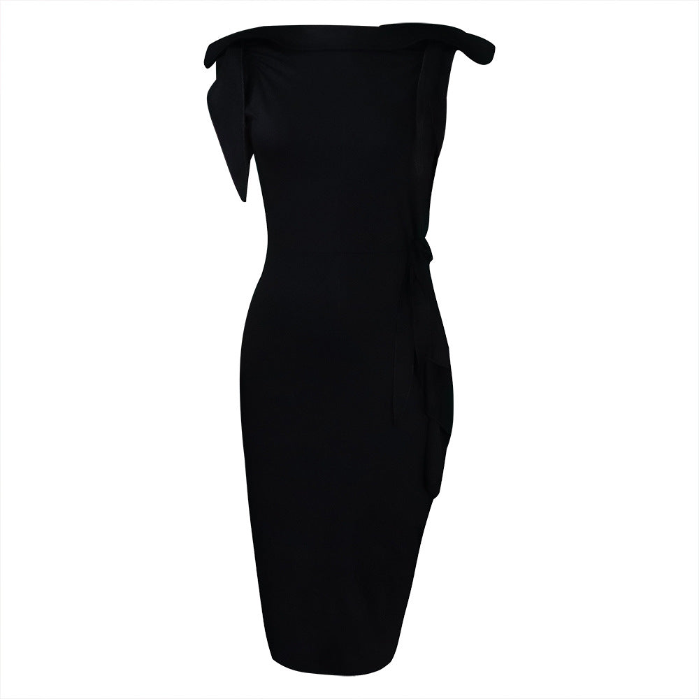 Damen Elegantes Wickelkleid mit lässigem Style und Schulterdetails Stalluxe