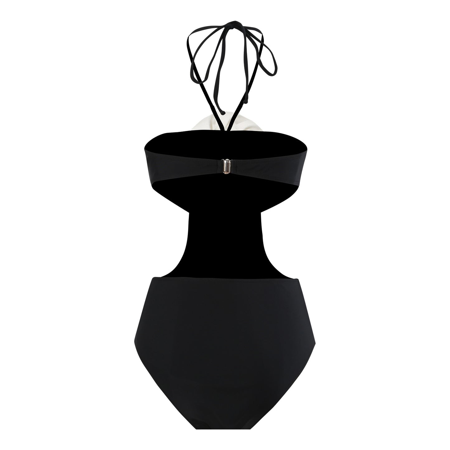 Damen Eleganter Badeanzug mit Blumenapplikation und trägerlosem Design Stalluxe