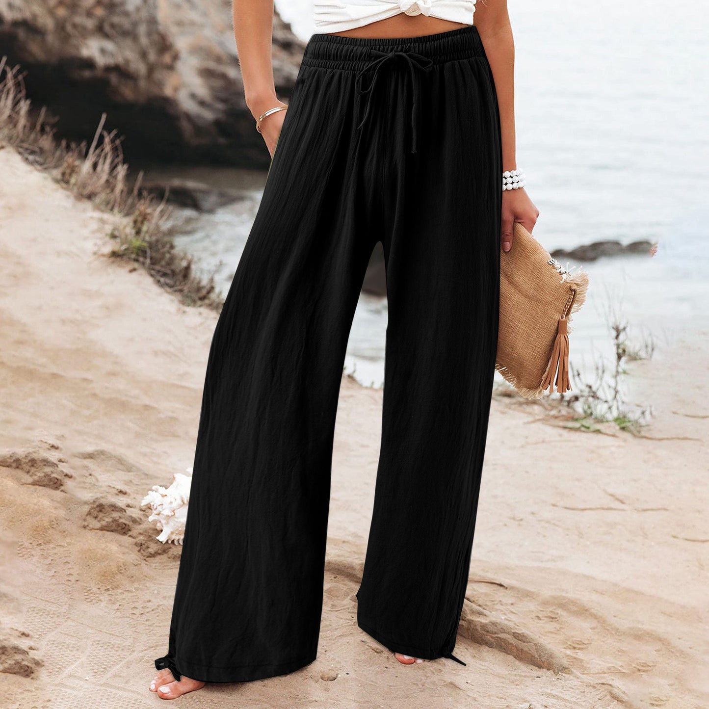 Damenweite und luftig fallende Sommerhose Stalluxe