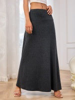 Damen Maxirock mit eleganter A-Linie und hohem Taillenbund Stalluxe