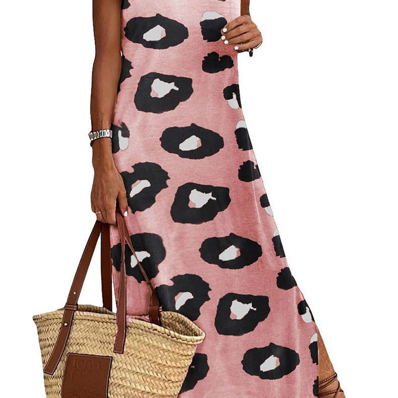 Damen Maxikleid mit elegantem Leopardenmuster Stalluxe