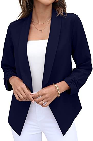 Women's Casual Open Front Blazer Stalluxe