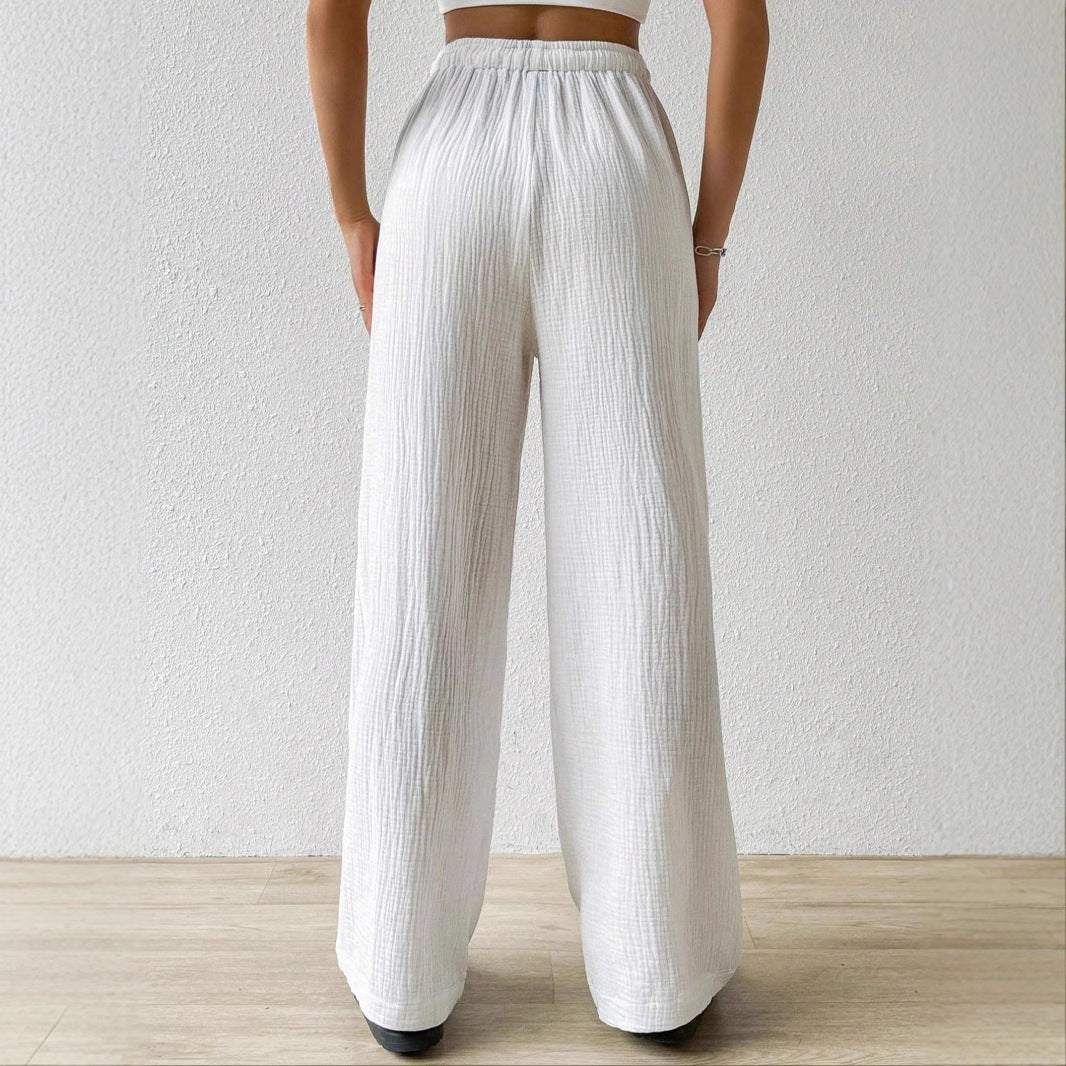 Damen Leichte und elegante weit geschnittene Hose Stalluxe