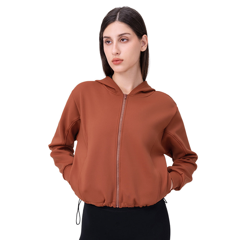 Damen sportliche Kapuzenjacke mit modischem Schnitt und elastischem Bund Stalluxe