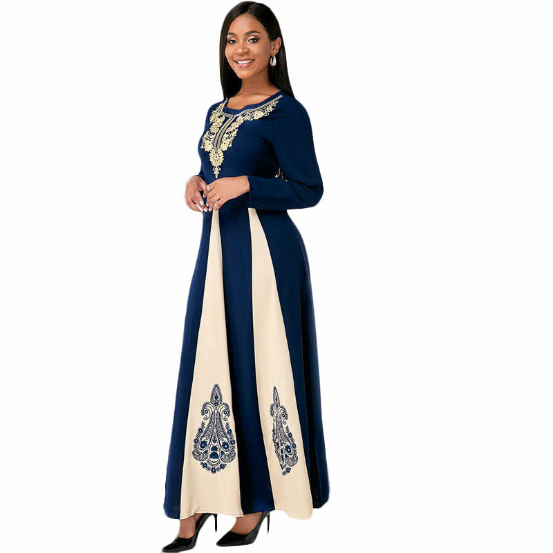 Damen Elegantes Maxikleid mit aufwendig gesticktem Muster Stalluxe