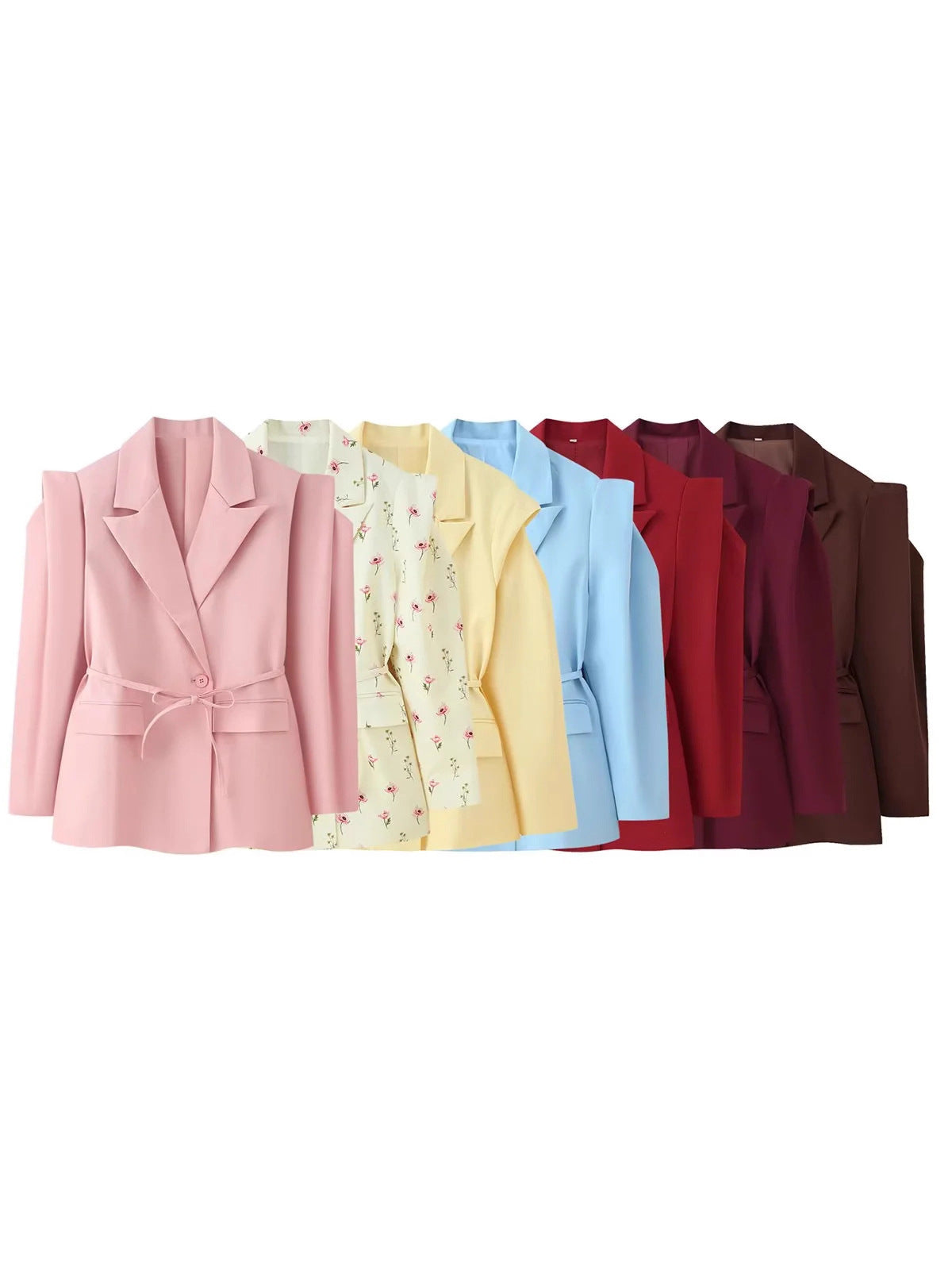 Damen Modische Blazerjacke mit Gürtel und Seidenoptik Stalluxe