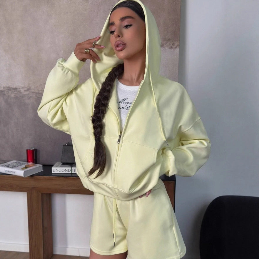 Damen bequeme Hoody-Shorts Kombination Stalluxe
