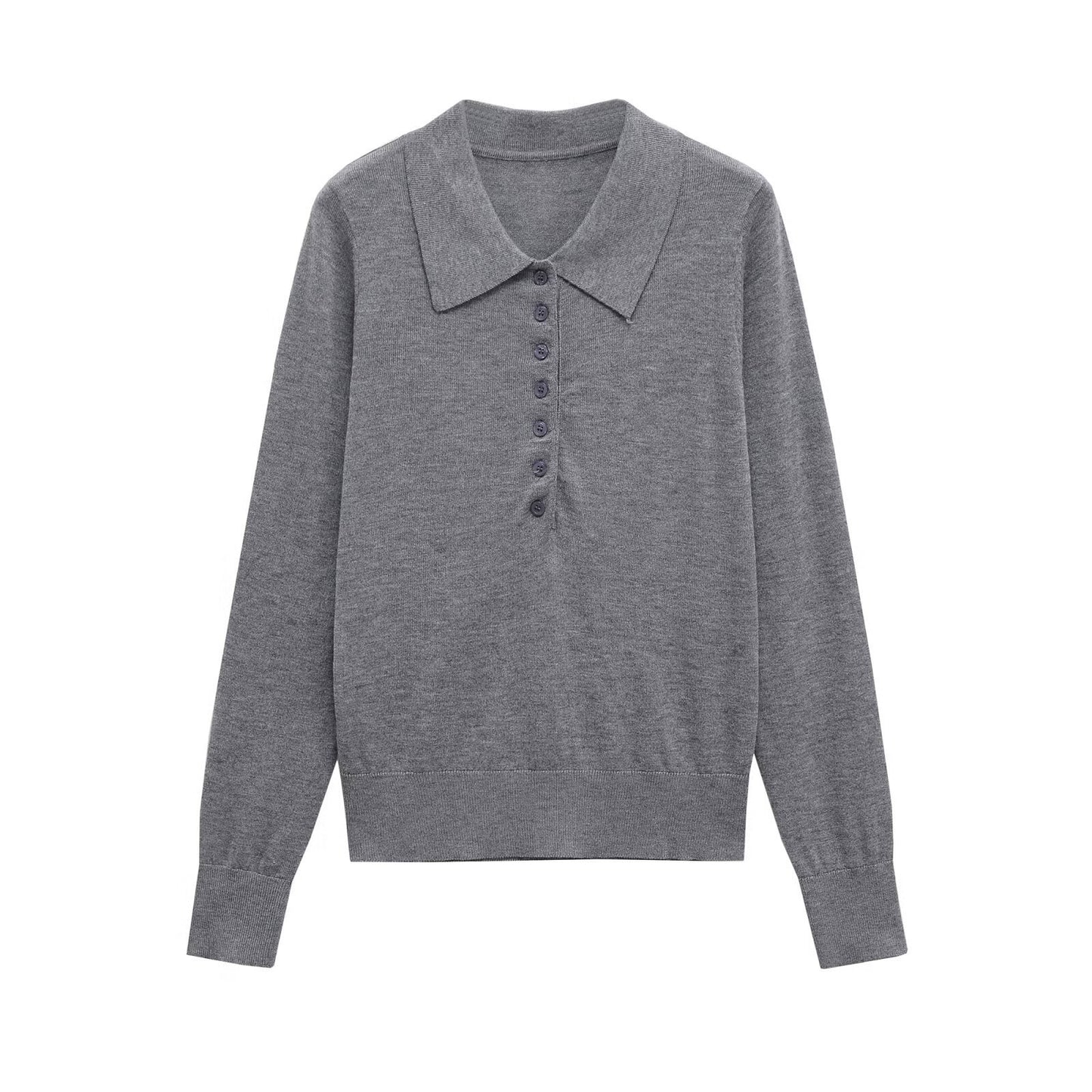Damen Langarm-Pullover mit Polo-Kragen und knöpfbarem Ausschnitt Stalluxe