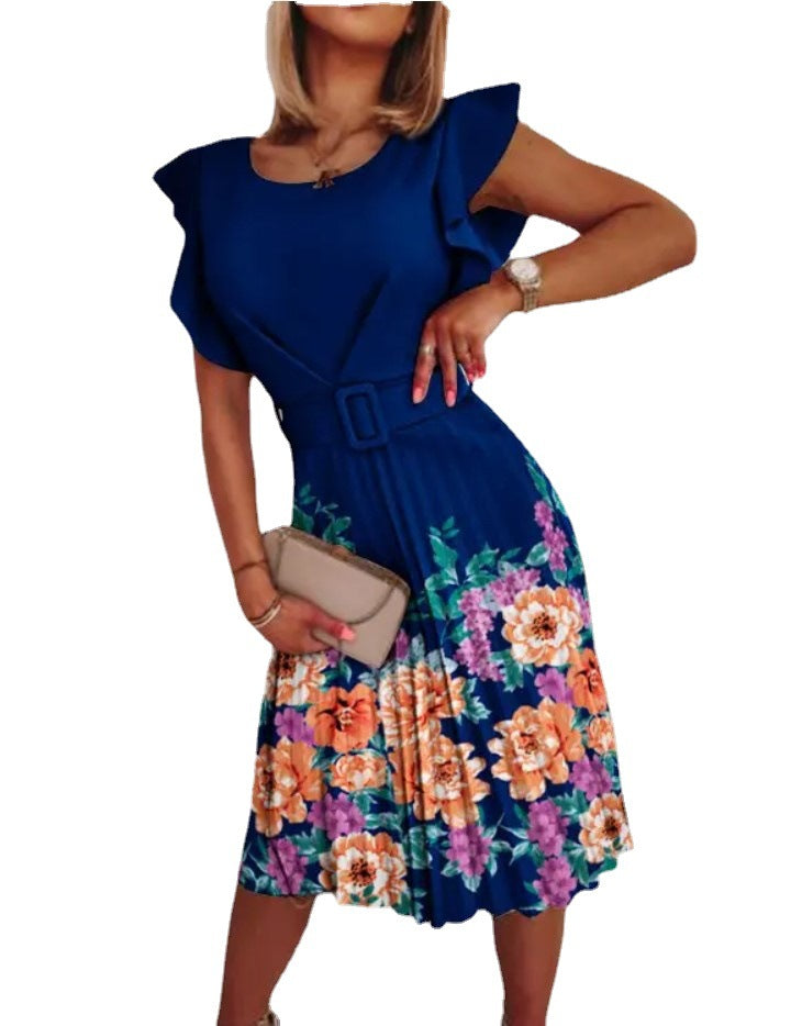 Damen Maxikleid mit Rüschendetails und floralem Design Stalluxe