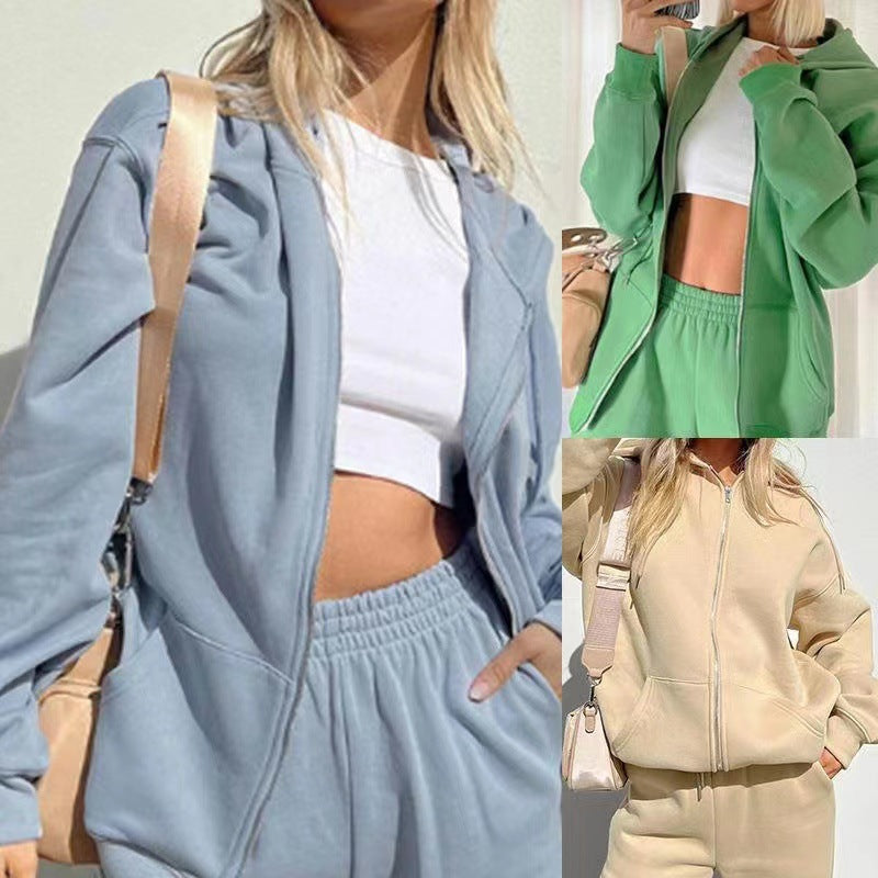 Damen Sportliches Sweatshirt-Set mit Kapuze und weichen Materialien Stalluxe