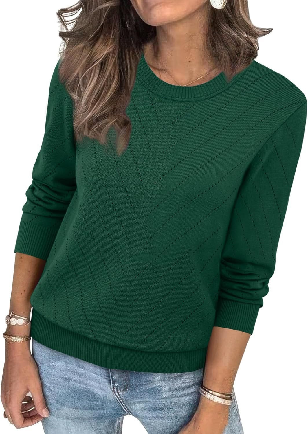 Damen Modischer Pullover mit strukturiertem Zickzack-Muster und lässigem Schnitt Stalluxe