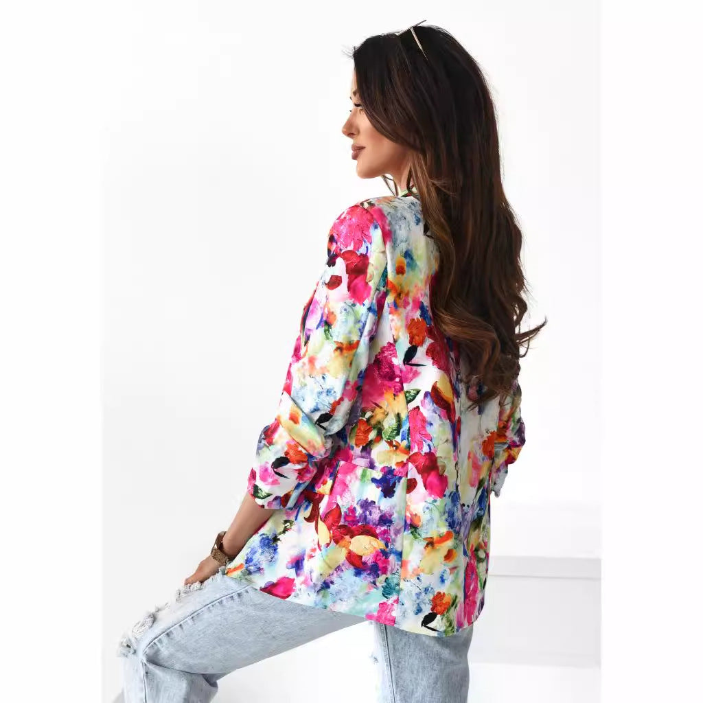 Damen Floral Druck Blazer Stalluxe