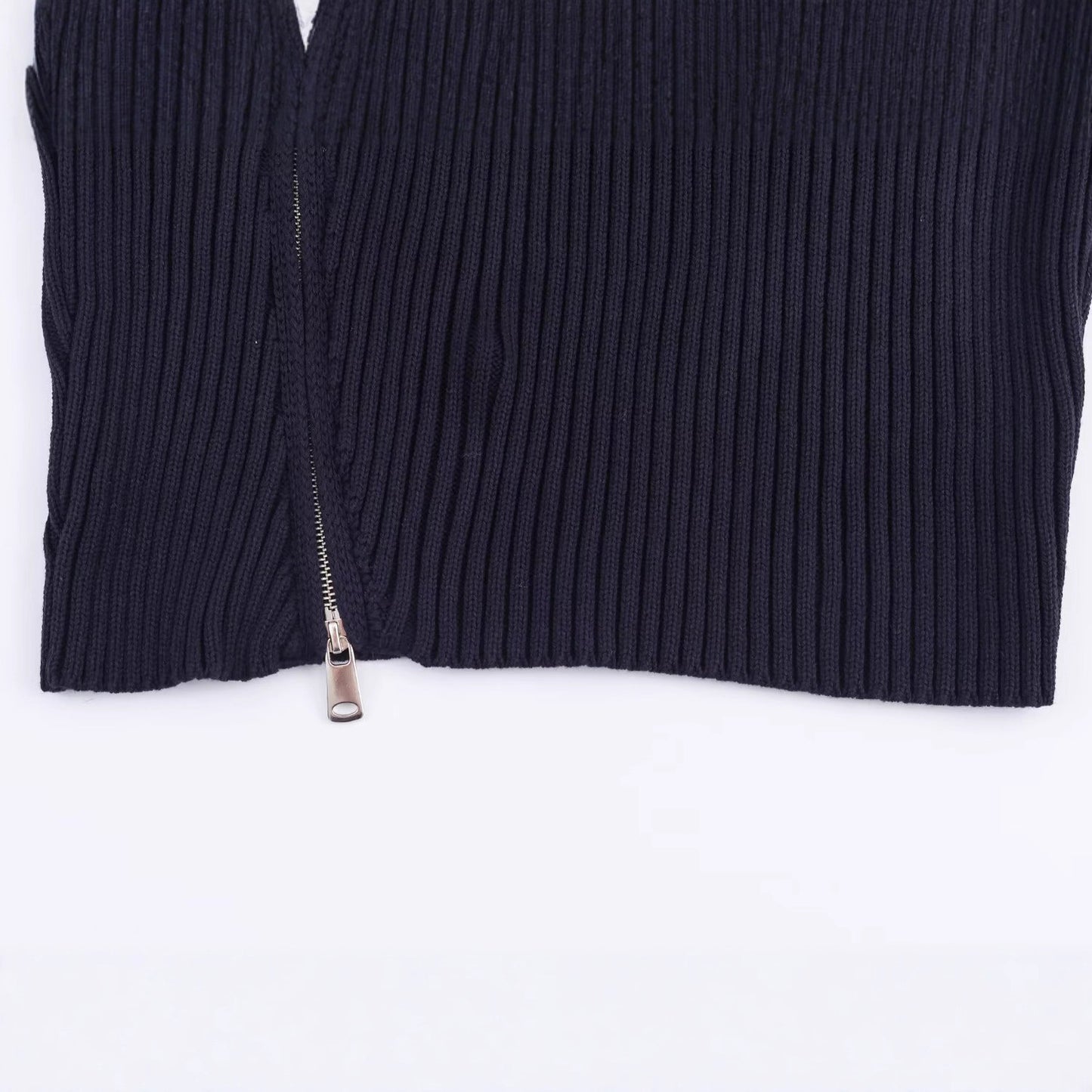Damen modische Strickjacke mit breitem Kragen und asymmetrischem Reißverschluss Stalluxe