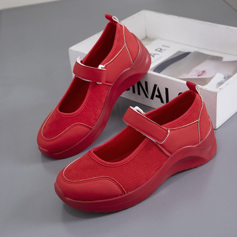 Damen Komfortable Schnürschuhe mit Klettverschluss und atmungsaktiver Netzoberfläche Stalluxe