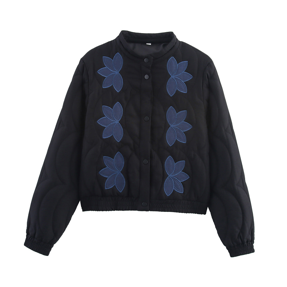 Damen gesteppte Übergangsjacke mit floralem Stickdesign Stalluxe