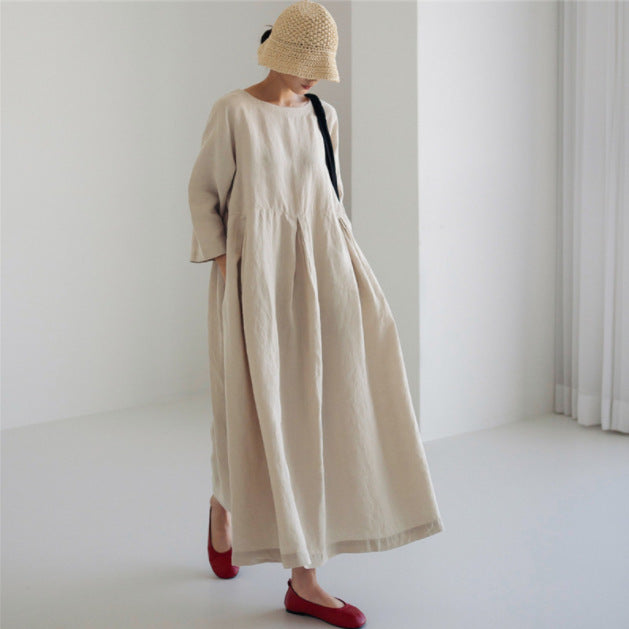 Damen lässiges Sommerkleid im A-Linien Schnitt mit 3/4 Ärmeln Stalluxe