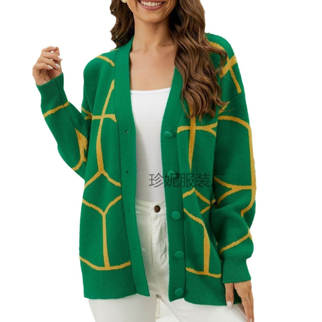 Damen Kuschelige Strickjacke mit geometrischem Muster Stalluxe