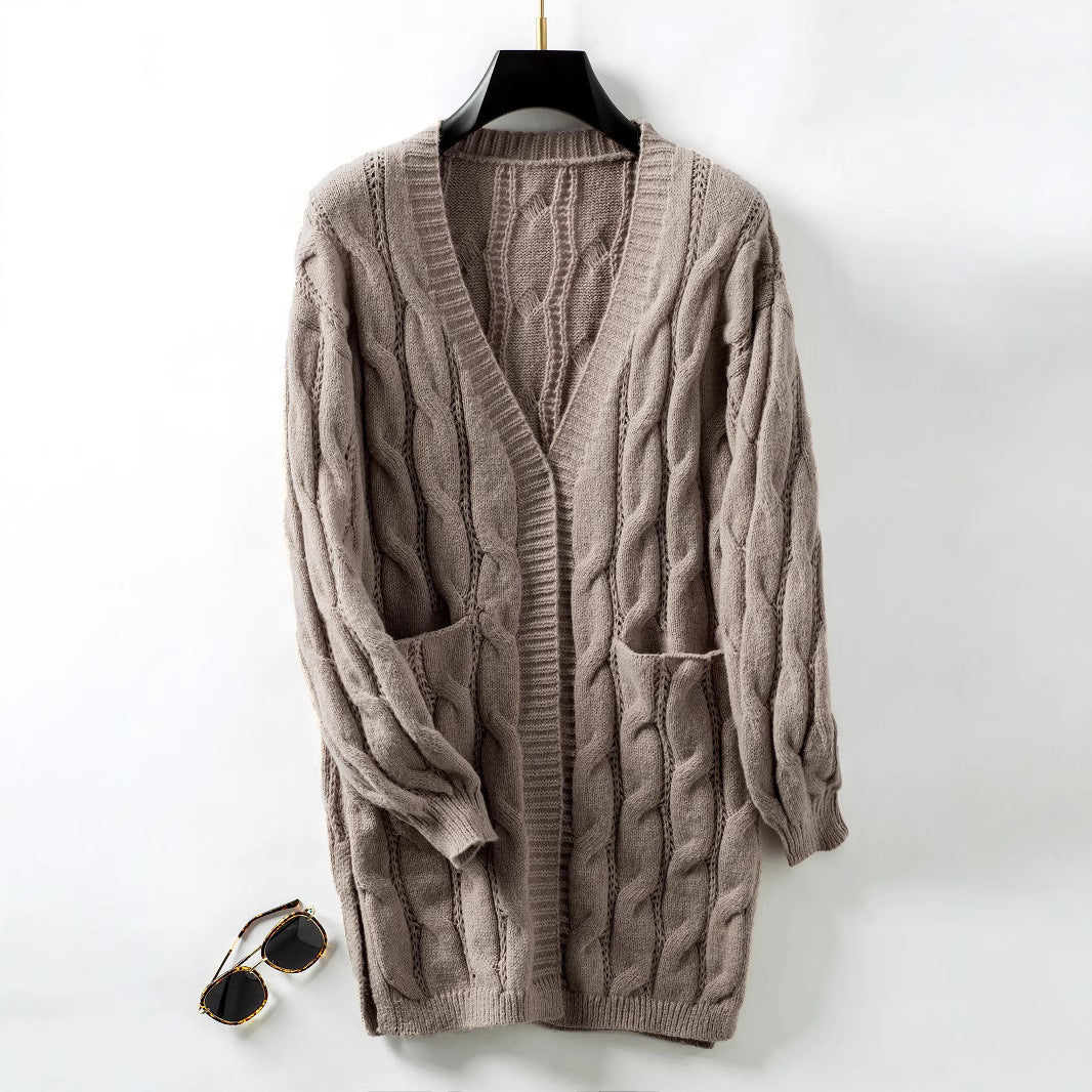 Damen Strickjacke mit V-Ausschnitt und praktischen Taschen Stalluxe