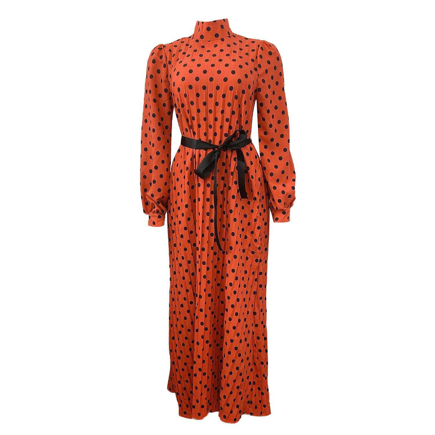 Damen Maxikleid mit modischem Punkte-Design und tailliertem Schnitt Stalluxe