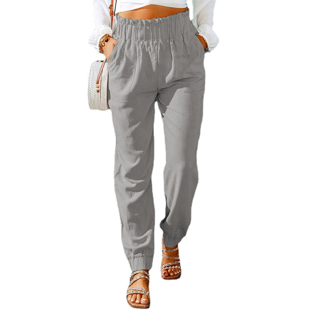 Damen Bequeme und elegante Sommerhose mit elastischem Bund und praktischen Taschen Stalluxe